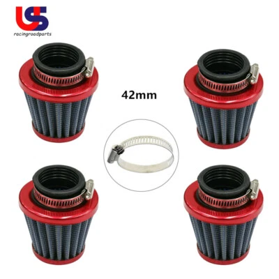 4X Air Filter Pod 42mm For Honda CB650 Kawasaki KZ1000 Suzuki GS750 Yamaha RD250 - Image 1 of 4