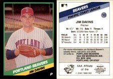 Jim Davins 1988 CMC Portland Beavers #10 Card *AutographDen*
