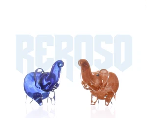 Ciotola per erbe vetro animale tubo a mano" tabacco elefante-blu 3,5 - Foto 1 di 4
