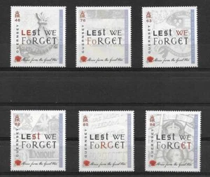 GUERNSEY, 2018 STORIES FROM THE GREAT WAR  MNH SET OF 6 - Picture 1 of 1