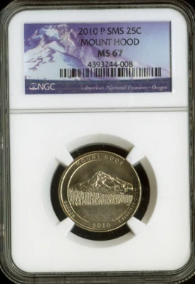 2010 Mount Hood Quarter NGC MS67 Satin SMS Quality - Image 1 of 2