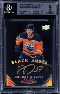 BGS 9 2019 Upper Deck Clear Cut Black Amber Autographs #HHCM Connor McDavid - Imagen 1 de 2
