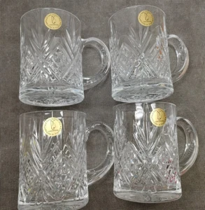 Set 4 tazze da tè caffè PAUL SEBASTIAN 24% cristallo piombo Made in France 10 oz 4"H - Foto 1 di 6