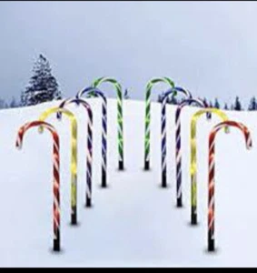6 x Christmas Pathway Candy Cane Light Street Lamp Outdoor Garden Decor Battery - Picture 1 of 5