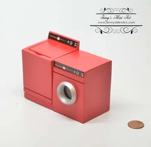 1:12 Dollhouse Miniature Washer and Dryer Red/ Laundry AZ M1835M1836 - Picture 1 of 4