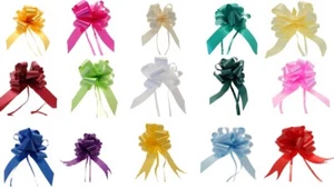 Pull Bows 50/30 mm Ribbon Flower Wedding Gift Wrap Birthday Hampers Decoration - Picture 1 of 21