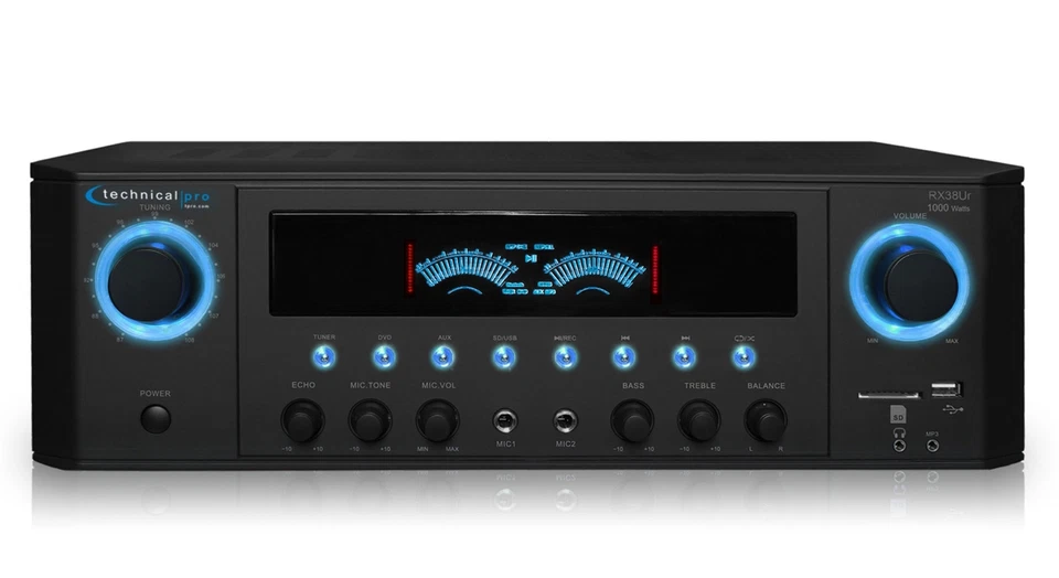 Technical Pro 1000W Professional Audio Receiver with USB/SD Card Input & MP3 - Image 1 of 4