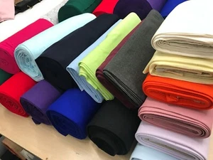 Plain rib Tubular 37cm wide Ribbed CUFF CUFFING Cotton Jersey Fabric 5cm x70cm - Picture 1 of 19