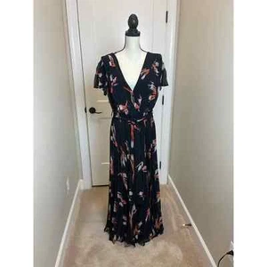 Fame And Partners Womens Jumpsuit Scorts Floral Belted Plunge Neck 14 New - Picture 1 of 12