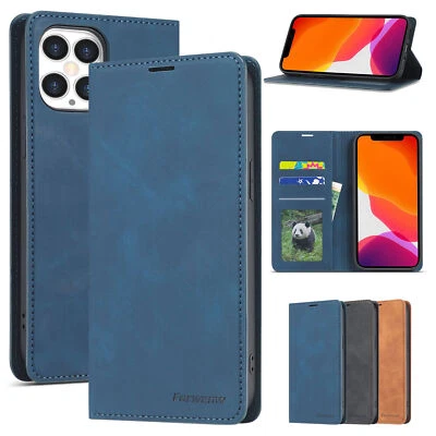 For iPhone 16 15 Pro Max 14 13 12 11 XR Magnetic Leather Wallet Flip Stand Case  - Image 1 of 4