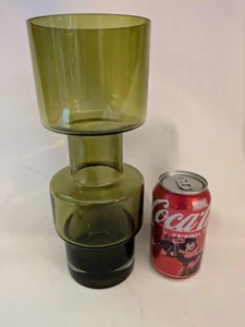 1970 Cased Green Hooped Glass Vase Tamara Aladin Riihimaen Lasi Riihimaki - Picture 1 of 7