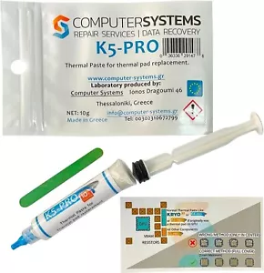 K5 PRO 10gSiringa Pasta Termica Viscosa per Sostituzione Pad Termico Liquido, CSGR - Foto 1 di 7