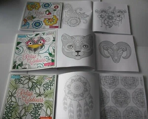 Colour Therapy Adult Colouring Books -Choice of 3, Floral, Animals & Patterns - Foto 1 di 1