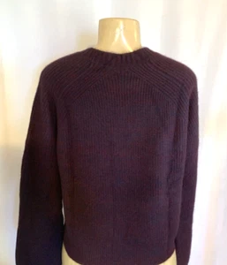 Naadam Women's Round Neck Long Sleeves Cashmere Sweater Burgundy Size M - Picture 1 of 12