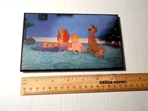 Disney Art Plaque Lady & The Tramp Studios Animation Disneyland Wood - Picture 1 of 8