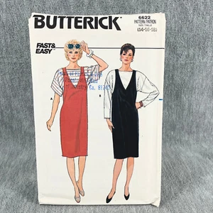 Vestido Jersey Butterick 6622 Cuello en V y Top Suelto Misses Talla 14 18 Patrón - Imagen 1 de 6