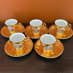 Vintage 1950s Czechoslovakian Bernadotte Set Of 5 Espresso / Turkish Coffee Cups - Picture 1 of 7