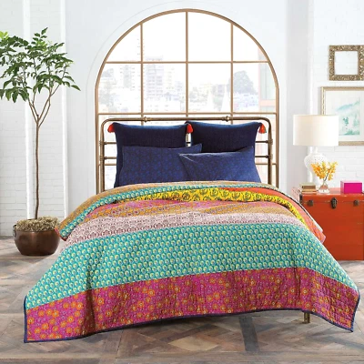 2-Pc Bed Bath Beyond Anthology Samara Twin Quilt & Euro Set Sham Boho Floral - Image 1 of 4