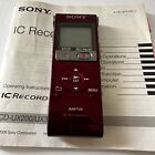 Sony ICD-UX200 Stereo Digital Voice IC Recorder USB MP3 Red TESTED WORKING