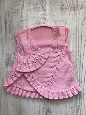 Hand Knit Baby Clothes,Pink Baby Vest ,%100 Cotton