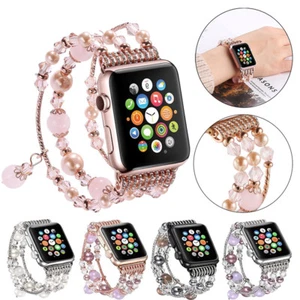 Bling Agate Beads Strap for Apple Watch Band iWatch Series 10 9 8 7 SE 6 5 4 3 2 - Picture 1 of 31
