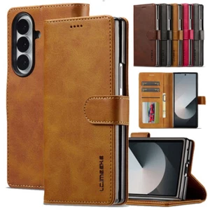 Handyhülle Für Samsung Galaxy Z Flod 7 6 5 4 3 Leder Wallet Tasche Cover Case - Picture 1 of 73