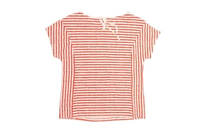 Top Caslon Rayas Texturizado Rojo Talla S 1421 Foto 1 de 2