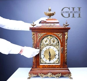 BRACKET CLOCK WINTERHALDE & HOFMEIER REPETITION UHR WESTMINSTERSCHLAG LONDON - Bild 1 von 20
