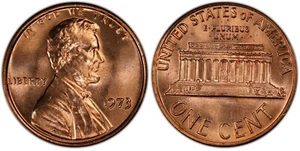 1973 P GEM RED UNCIRCULATED LINCOLN CENTS (1 COIN) - Picture 1 of 1