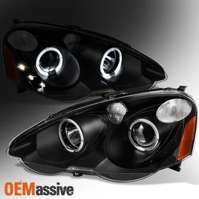 2002-2004 Acura RSX Integra DC5 Black Halo Projector LED Headlights Replacement - Image 1 of 4