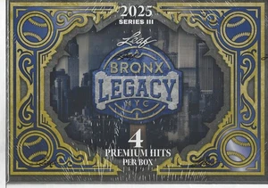 Hoja Bronx Legacy NYC SERIE 3 2025 BÉISBOL CAJA DE PASATIEMPOS SELLADA DE FÁBRICA - Imagen 1 de 1