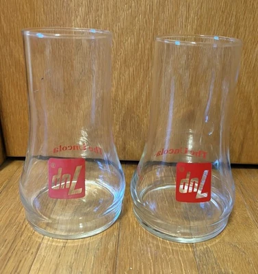 Vintage 7UP The Uncola Glasses Set of 2 Upside Down Logo Retro Soda Advertising - Image 1 of 4
