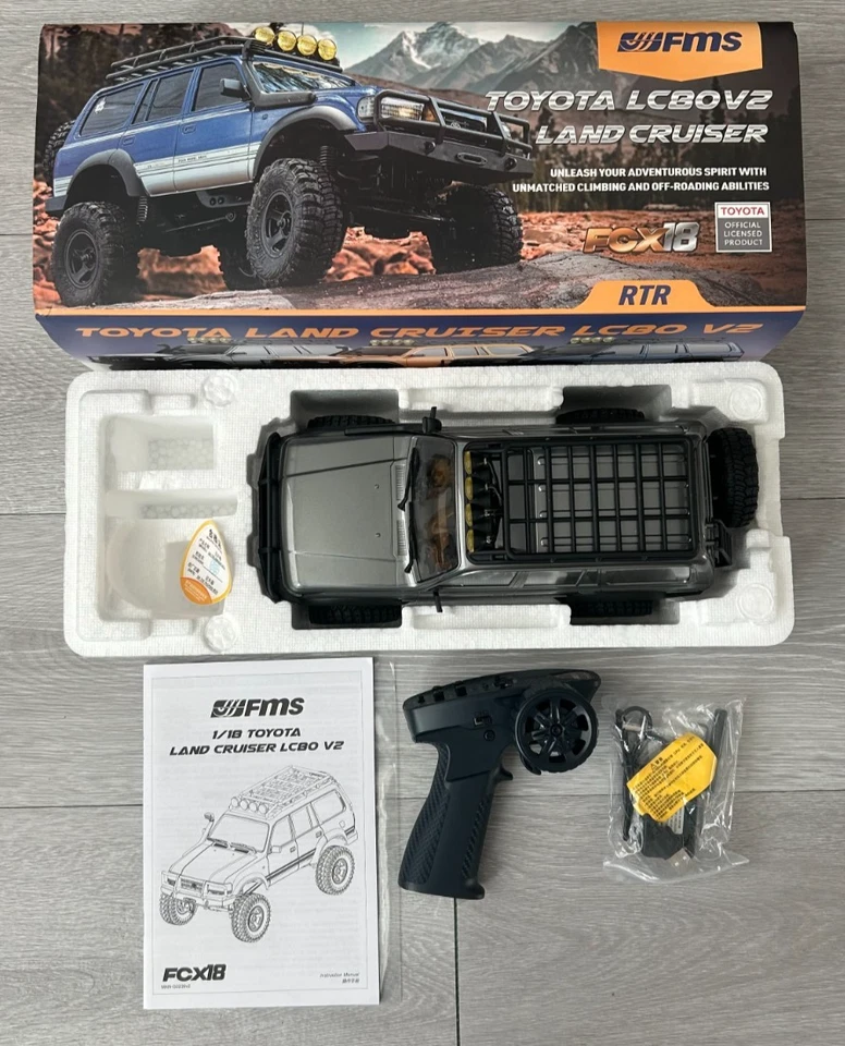 FMS 1:18 FCX18 LC80 Toyota Land Cruiser LC80 V2 RTR blau leicht gebraucht LC80 L2 - Bild 1 von 4
