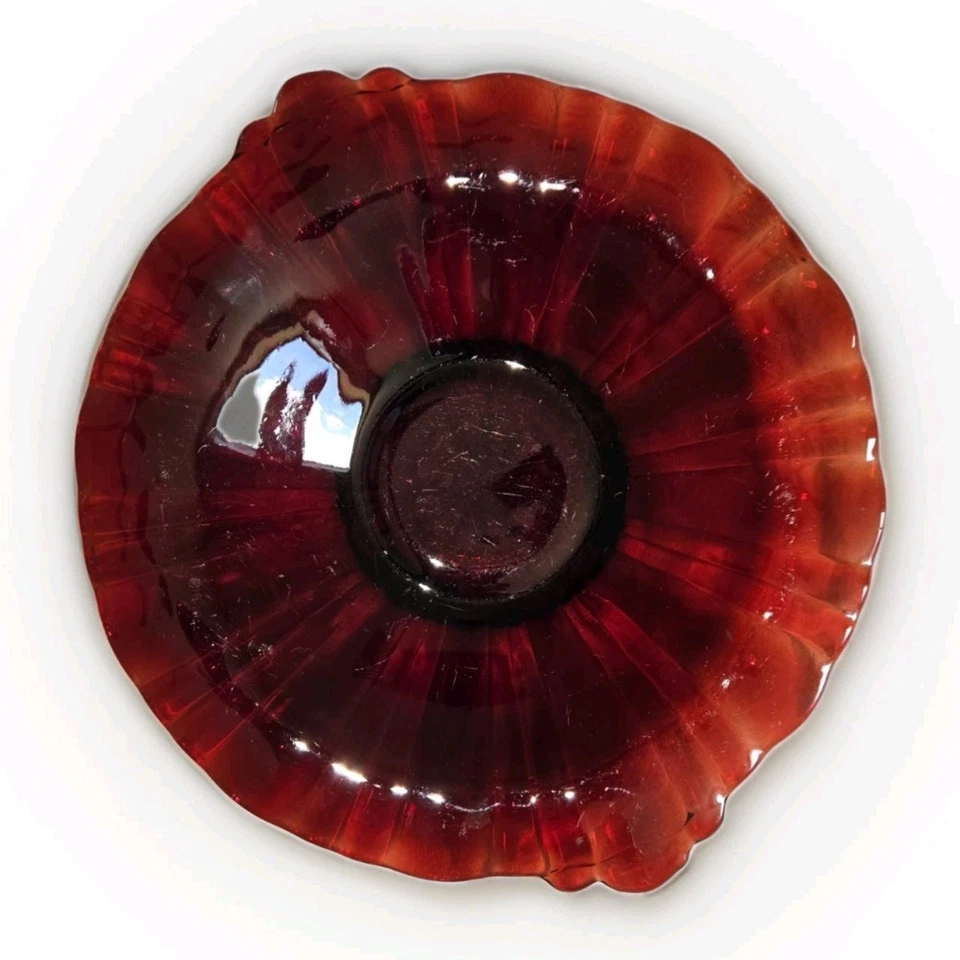 Royal Ruby Old Café Vintage 8.75" Round Tray Handled Plate 1936-1940 AH - Image 1 of 4