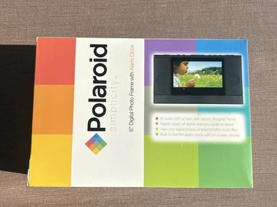 Polaroid 6” Digital Picture Frame Black Alarm Clock XSA-00660S New in Open Box - Image 1 of 4