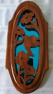 Vintage Carved Wooden Bird Wall Hanging Mirror Back Handmade Frank Townsly '06 - Picture 1 of 7