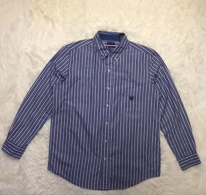 CHAPS 00s Multistripe Logo Embroidered Button-Down Shirt M - Picture 1 of 12
