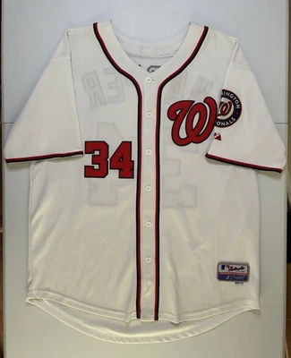 Camiseta de béisbol cosida Majestic #34 Bryce Harper de los Nacionales de Washington talla 52 Foto 1 de 4