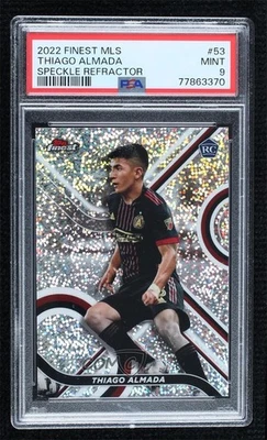 2022 Topps Finest MLS Speckle Refractor /175 Thiago Almada PSA 9 MINT Rookie RC - Image 1 of 2