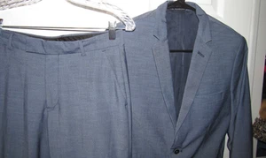 CALVIN KLEIN Boy's Size 18 Reg Blue Suit Flat Front Pants 29 X 30 - Picture 1 of 5
