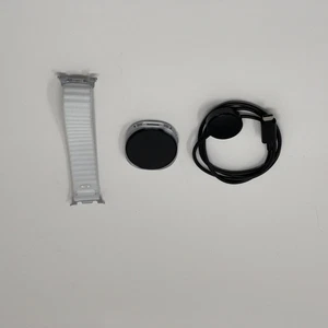 Samsung Galaxy Watch 8 44mm Silver White Fabric Band Wi-Fi Cellular Excellent - Picture 1 of 5