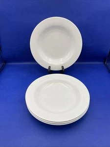 Crate & Barrel Aspen Sri Lanka weiß großer Rand Suppe Salat Pasta Schüssel 9" Menge 4 - Bild 1 von 8