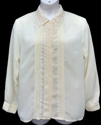 Blusa elegante bordada de colección Claudia Richard para mujer talla 16 con botones Foto 1 de 4