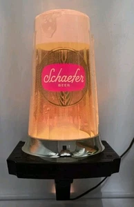 Vintage Schaefer Bierkrug Stein beleuchtet Bar Werbeschild Bar Höhle Blasen - Bild 1 von 9