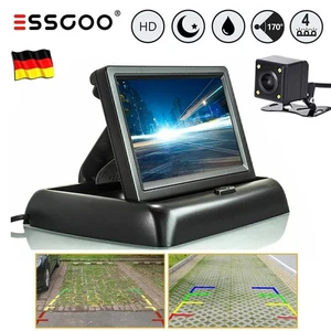 ESSGOO IP68 Einparkhilfe Rückfahrkamera Mit 4.3 Zoll Farbig Monitor 12V Auto PKW - Bild 1 von 12
