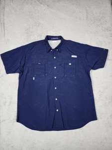 Columbia PFG Bahama Hemd Herren 2XL Navy Omni-Shade belüftet Angeln Kurzarm - Bild 1 von 17