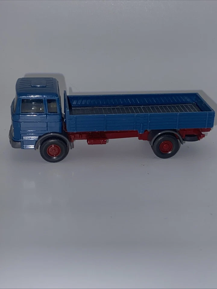 Camión de plataforma plana WIKING Mercedes-Benz (azul) escala 1/87 HO modelo de plástico ¡RARO! Foto 1 de 4