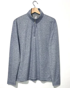 Johnnie O Baker Randall Mens Pullover M Heather Grey High Neck 1/4 Zip Logo - Picture 1 of 7