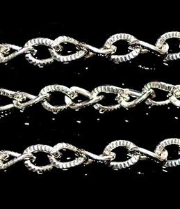 2x 1 meter flat wire garland 6.5x4.8mm nickel plated chain for DIY Handcraft - Picture 1 of 1