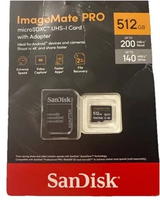 SanDisk SDSQXBD-512G-AW6KA 512GB ImageMate Pro microSDXC UHS-1 Memory Card - Picture 1 of 1